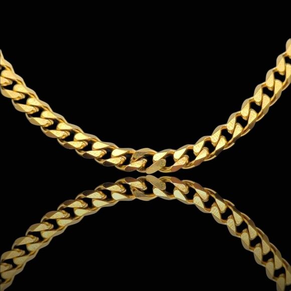 20" x 5mm 14K Gold Finish over 316L Stainless Steel Cuban Chain. - Picture 5 of 13